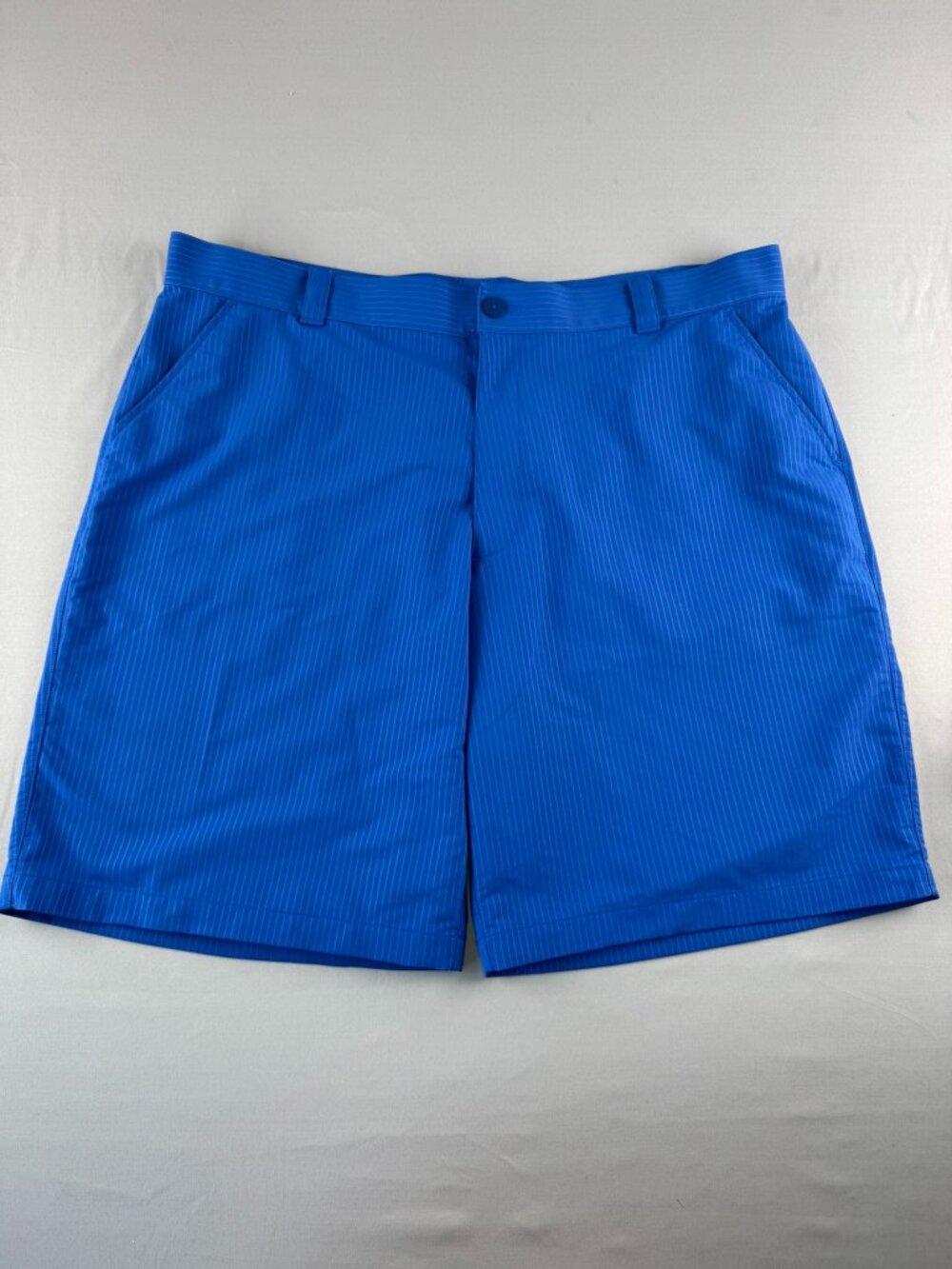 Under Armour HeatGear 42 Golf Blue Pinstripe Athletic Shorts Active Sports